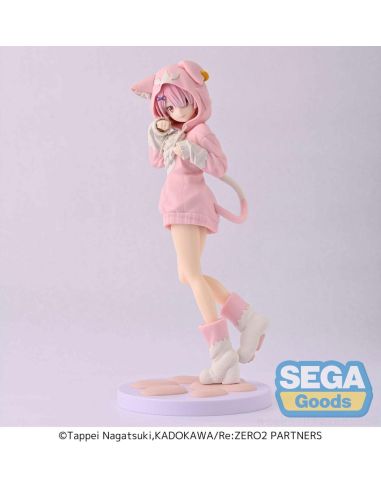 Figura Re:Zero Starting Life in Another World Estatua Luminasta PVC Ram Mofumofu Pack 21 cm