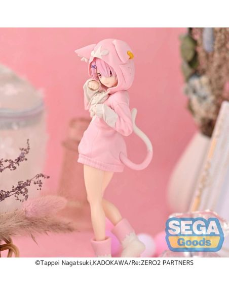 Figura Re:Zero Starting Life in Another World Estatua Luminasta PVC Ram Mofumofu Pack 21 cm