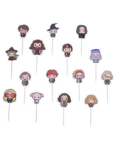 Pack 15 decoraciones para cupcakes personajes Harry Potter