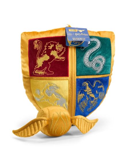 Peluche escudo Hogwarts y Snitch Dorada - Peluche Harry Potter