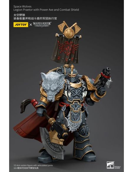 Figura 1/18 Space Wolves Legion Praetor with Power Axe and Combat Shield 12 cm Warhammer The Horus Heresy