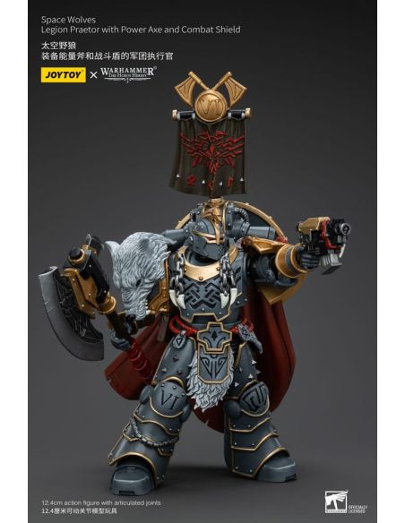 Figura 1/18 Space Wolves Legion Praetor with Power Axe and Combat Shield 12 cm Warhammer The Horus Heresy