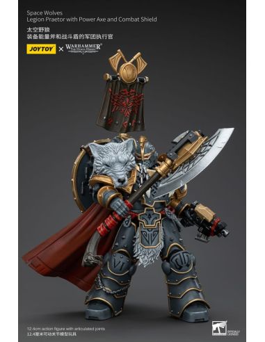Figura 1/18 Space Wolves Legion Praetor with Power Axe and Combat Shield 12 cm Warhammer The Horus Heresy