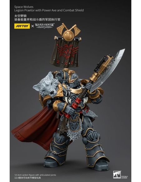 Figura 1/18 Space Wolves Legion Praetor with Power Axe and Combat Shield 12 cm Warhammer The Horus Heresy