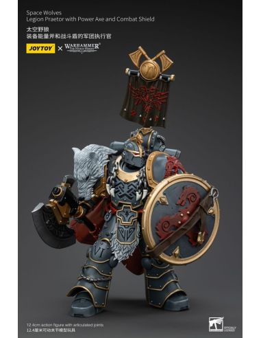 Figura 1/18 Space Wolves Legion Praetor with Power Axe and Combat Shield 12 cm Warhammer The Horus Heresy
