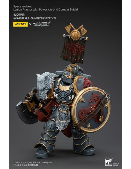 Figura 1/18 Space Wolves Legion Praetor with Power Axe and Combat Shield 12 cm Warhammer The Horus Heresy