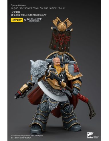 Figura 1/18 Space Wolves Legion Praetor with Power Axe and Combat Shield 12 cm Warhammer The Horus Heresy