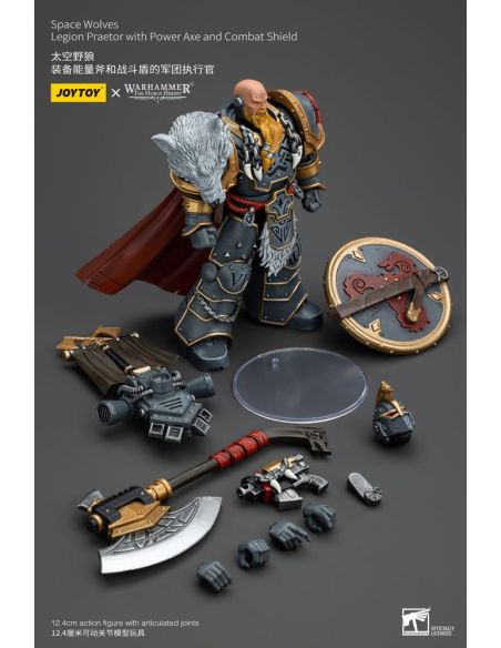 Figura 1/18 Space Wolves Legion Praetor with Power Axe and Combat Shield 12 cm Warhammer The Horus Heresy