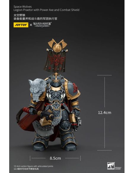 Figura 1/18 Space Wolves Legion Praetor with Power Axe and Combat Shield 12 cm Warhammer The Horus Heresy