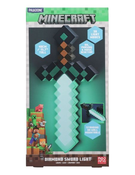 Lámpara Espada de Diamante 40 cm - Minecraft