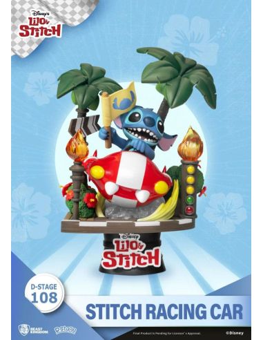 Figura Stitch Racing Car PVC Diorama - Disney: Lilo & Stitch