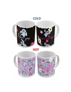 Taza Sensitiva al Calor Stitch & Angel 325ml - Lilo & Stitch