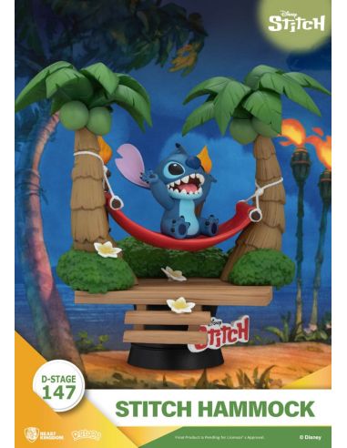 Diorama Stitch en la Hamaca D-Stage 13cm - Lilo & Stitch