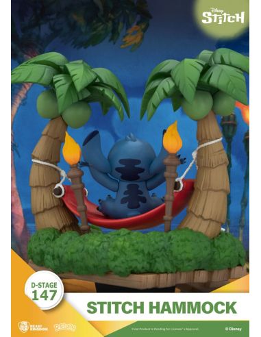 Diorama Stitch en la Hamaca D-Stage 13cm - Lilo & Stitch