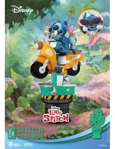 Diorama Stitch Coin Ride D-Stage 16cm - Disney