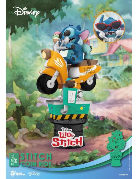 Diorama Stitch Coin Ride D-Stage 16cm - Disney