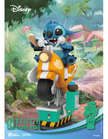 Diorama Stitch Coin Ride D-Stage 16cm - Disney