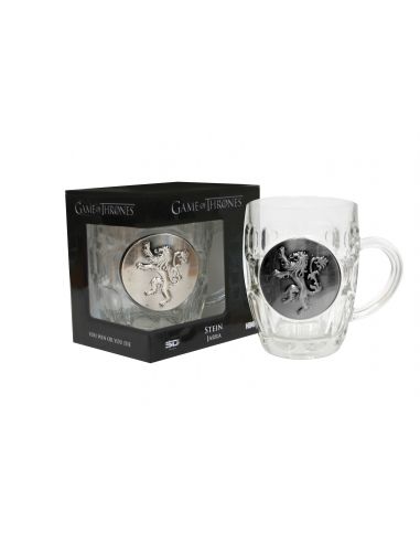 Jarra de Cerveza vidrio y metal Casa Lannister - Juego de Tronos