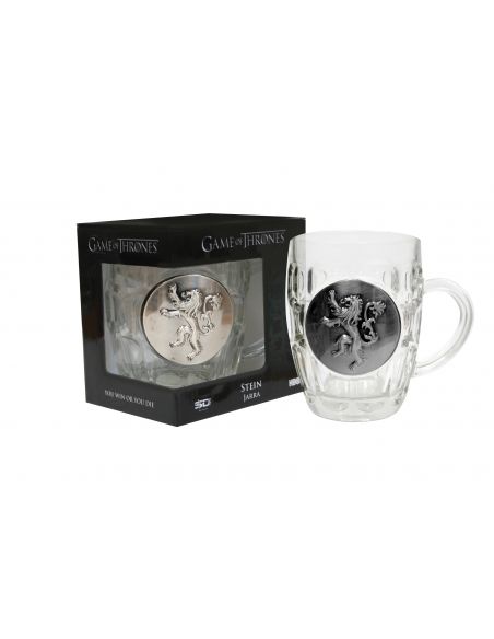 Jarra de Cerveza vidrio y metal Casa Lannister - Juego de Tronos