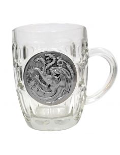 Jarra de Cerveza vidrio y metal Casa Targaryen - Juego de Tronos