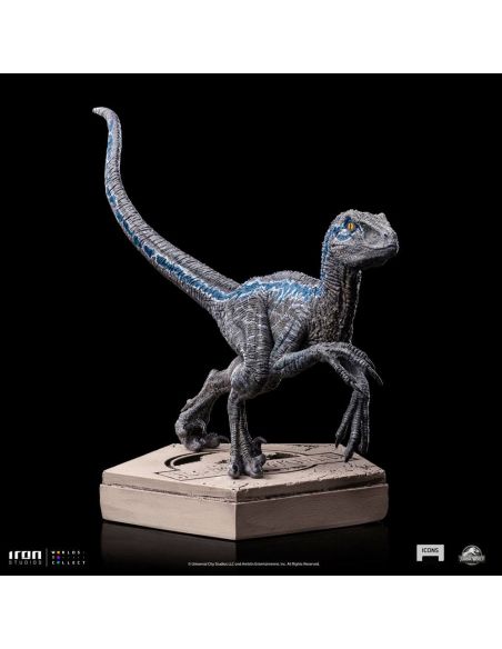 Estatua Velociraptor Blue 9 cm - Jurassic World Icons