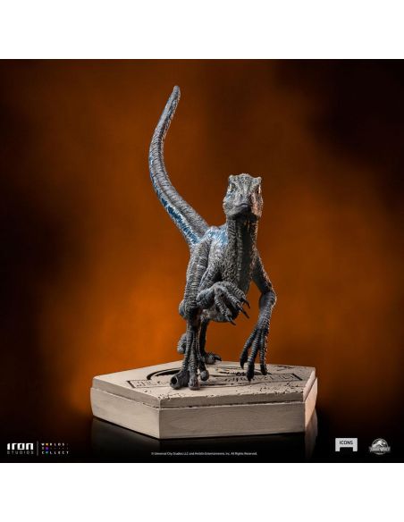 Estatua Velociraptor Blue 9 cm - Jurassic World Icons