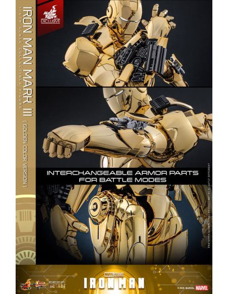 Figura Iron Man Mark III (Gold Color Version) Movie Masterpiece Diecast 1/6 Hot Toys Exclusive 33 cm
