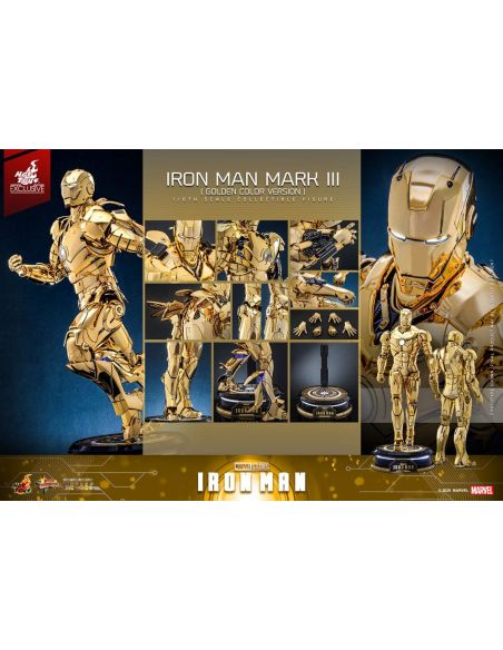 Figura Iron Man Mark III (Gold Color Version) Movie Masterpiece Diecast 1/6 Hot Toys Exclusive 33 cm