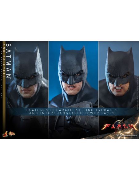 Figura The Flash con Vehículo Movie Masterpiece Batman & Batcycle 1/6 30 cm