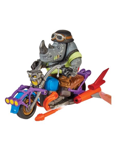 Figura Rocksteady y Moto Chopper 12 cm – Tortugas Ninja