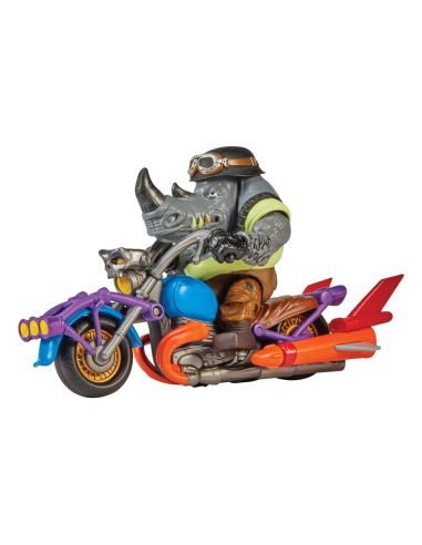 Figura Rocksteady y Moto Chopper 12 cm – Tortugas Ninja
