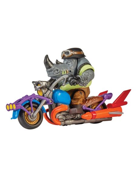 Figura Rocksteady y Moto Chopper 12 cm – Tortugas Ninja