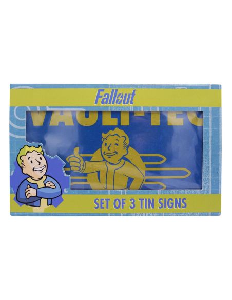 Fallout Set 3 Placas Metálicas de Colección