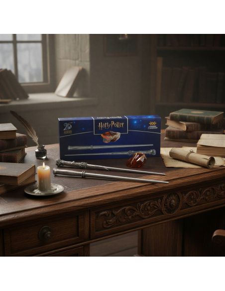 Varita de Celebración Harry Potter 25 Aniversario y Piedra Filosofal