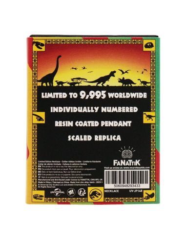 Collar con colgante de ámbar Jurassic Park Edición Limitada