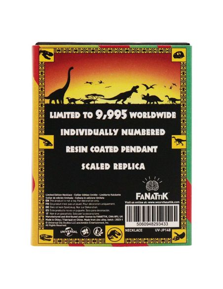 Collar con colgante de ámbar Jurassic Park Edición Limitada