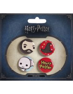 Pack 4 Chapas Cutie Dobby y Hagrid - Harry Potter