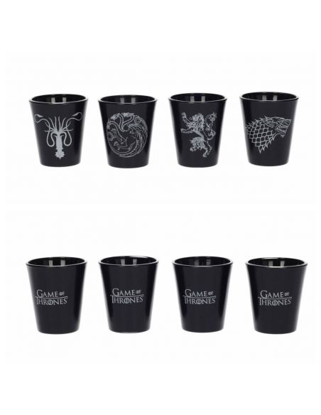 Vasos de Chupito negros casas Juego de Tronos